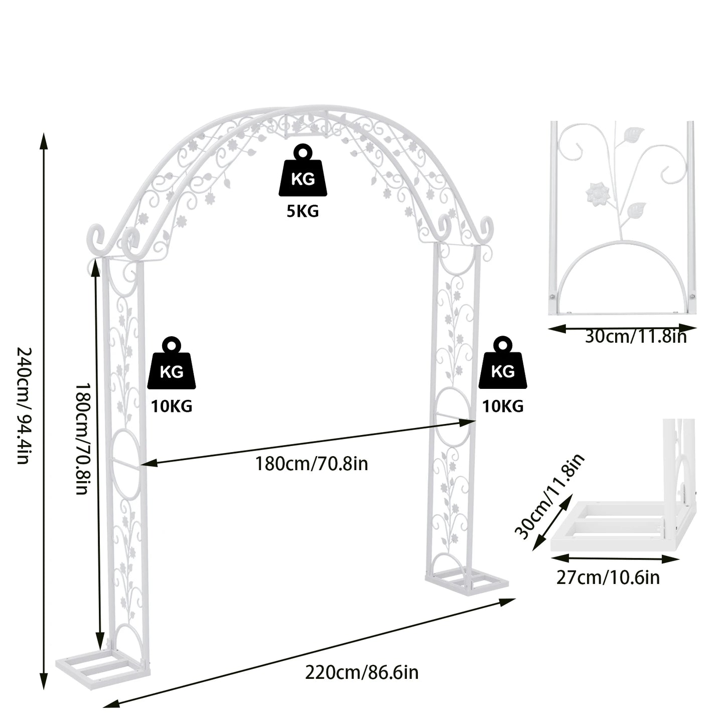 Glam Wedding Arch Stand – Elegant Backdrop for Weddings and Events