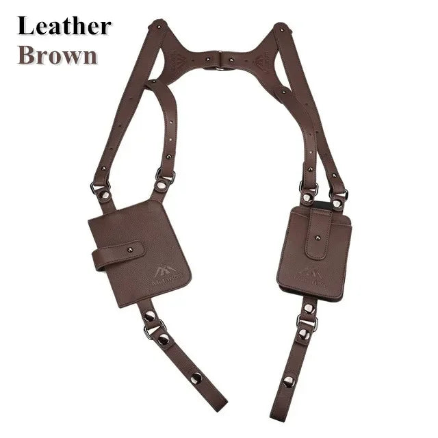 Leather Anti-Theft Crossbody Chest Bag - Shoulder Holster Style Travel Pouch