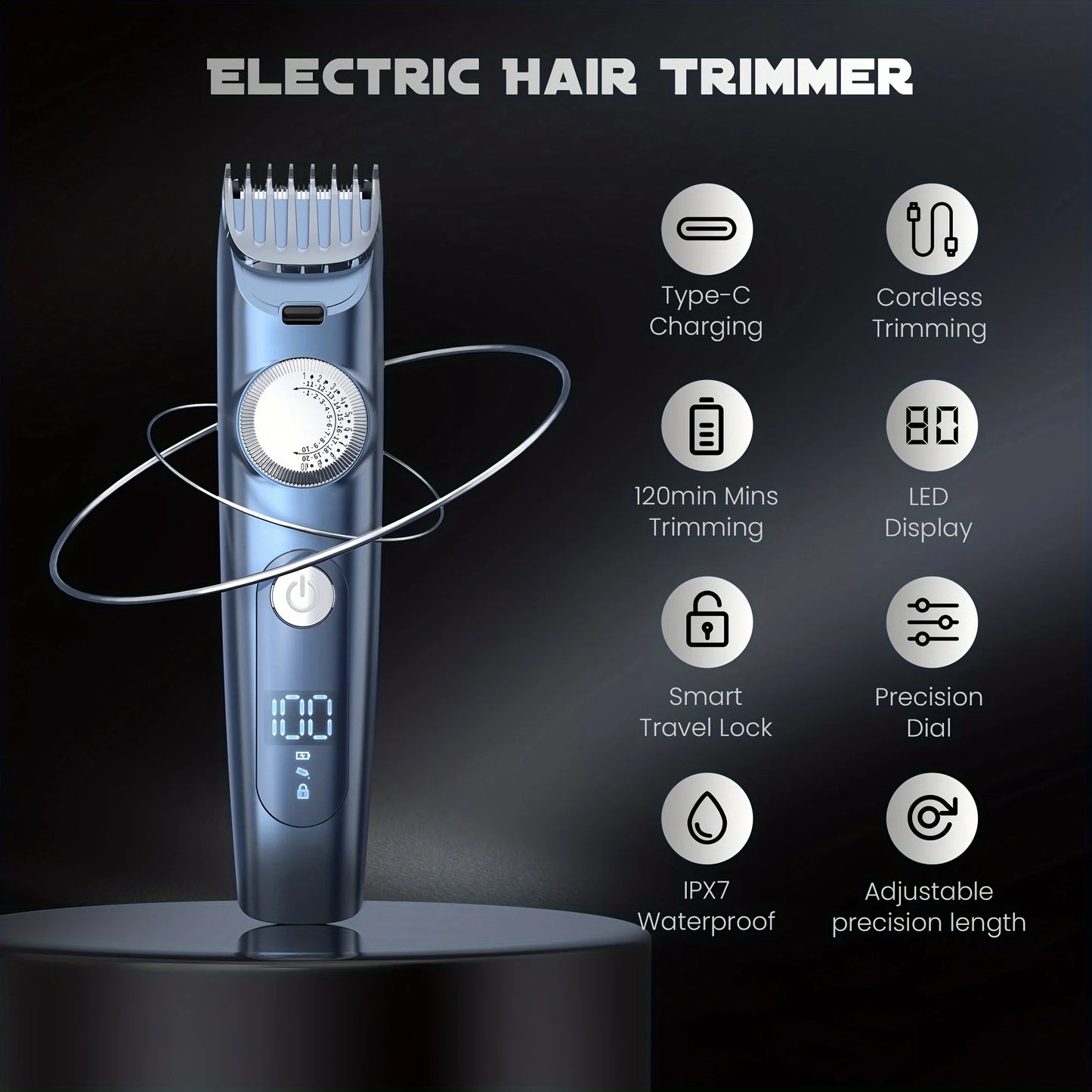 Professional Electric Hair Clippers for Men - Beard, Hair, Body, and Arm Trimmer