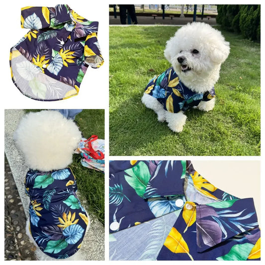 Pet Beach Wear Hawaiian Shirt Pet Dog Cat Four Seasons Shirt Clothing Supplies