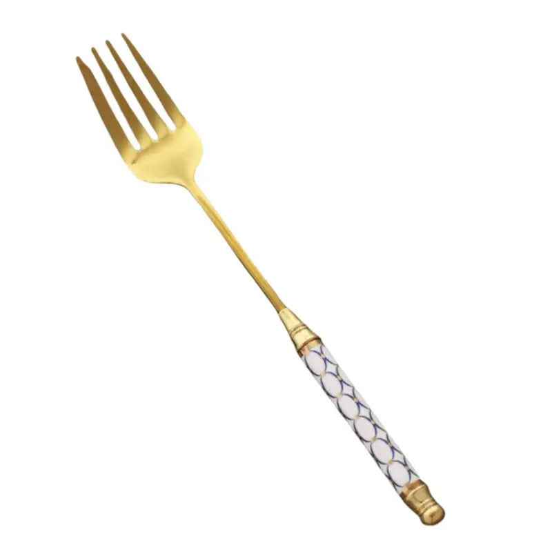 Gold-Plated Stainless Steel Stirring Rod with Ceramic Handle - Coffee & Cocktail