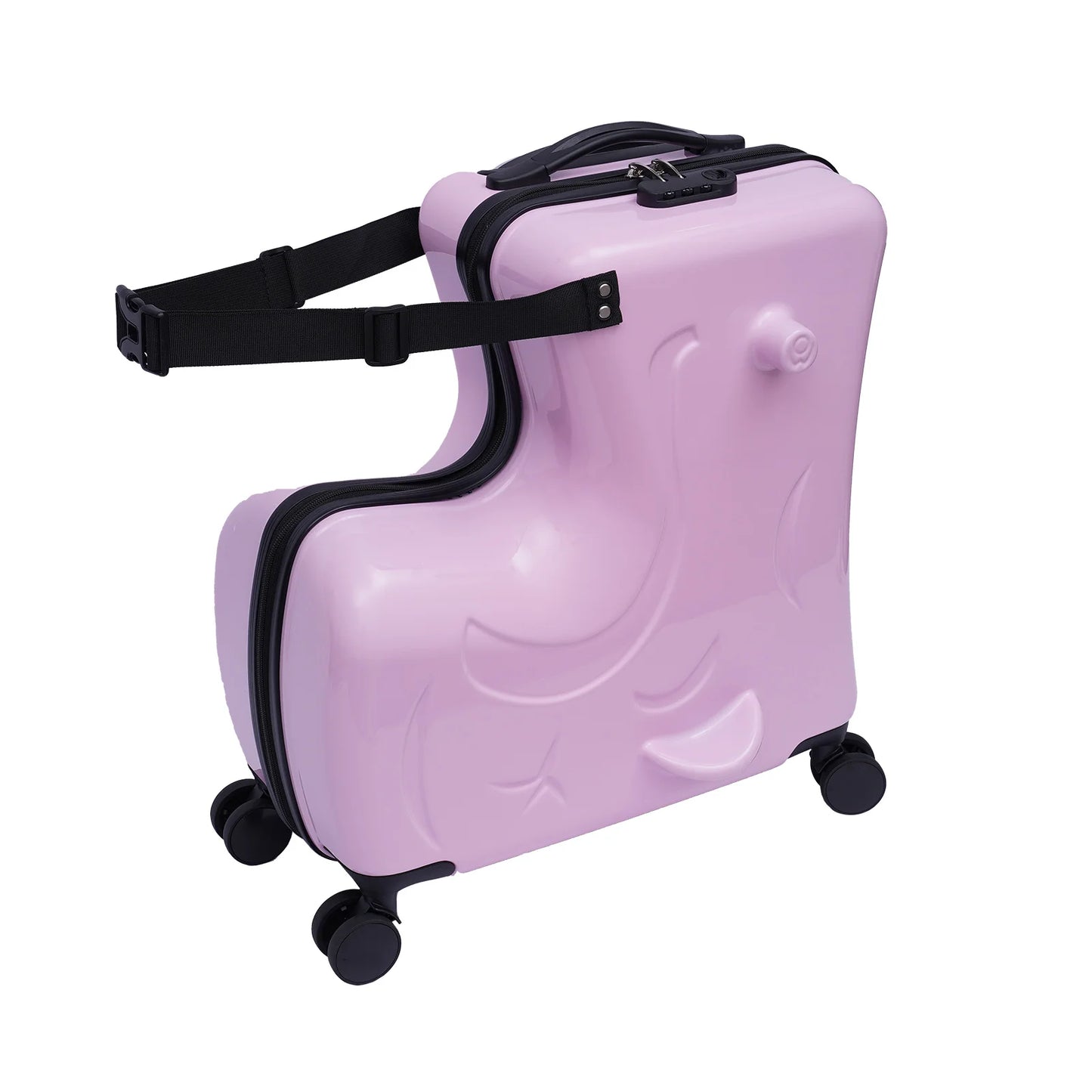 20" Kids Ride-On Spinner Luggage with Waterproof Design & Fun Features (Pink)