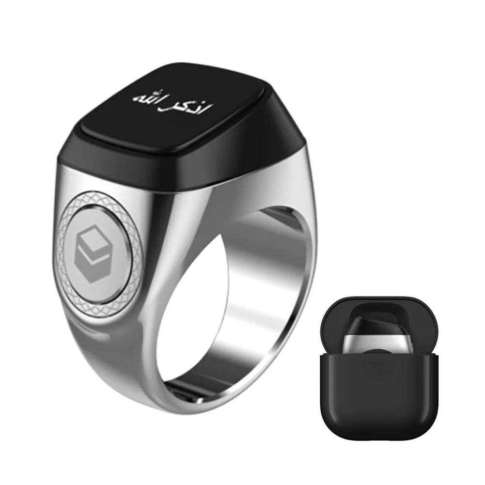 Smart Tasbih Tally Counter Bluetooth Ring with Prayer Reminder & OLED Display