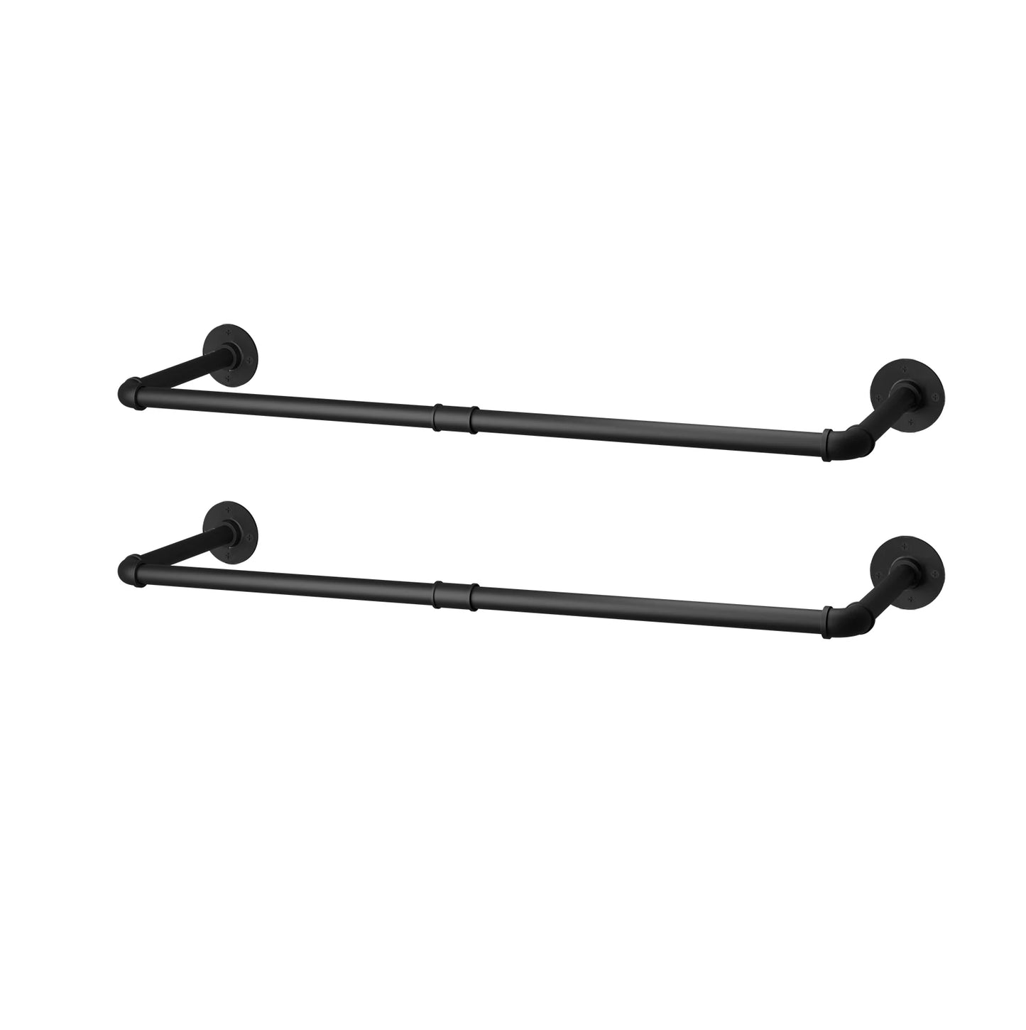 Pack of 2 Industrial Pipe Clothes Rack – Wall-Mounted Garment Organizer