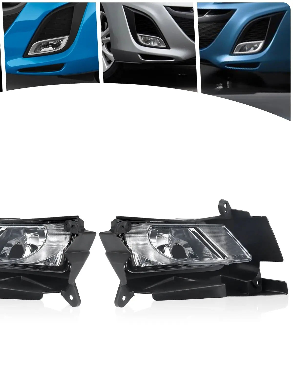 Fog Lights with Switch for 2010-2011 Mazda 3 Front Bumper Left & Right Halogen