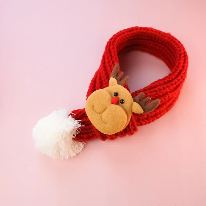 Pet Knitted Christmas Scarf Teddy Scarf Scarf Cat Dog Pet Supplies Warm