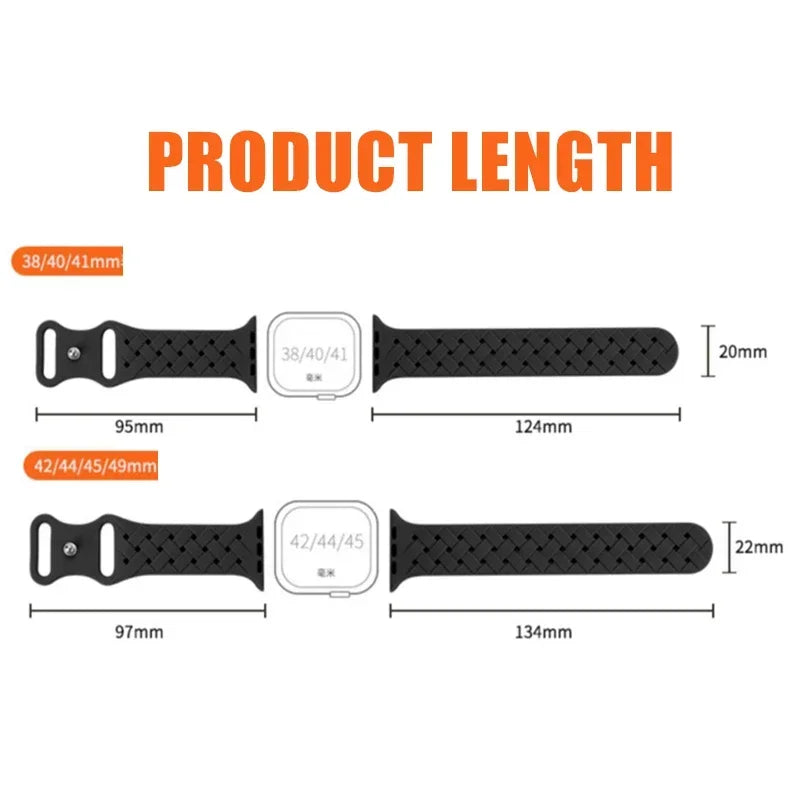 Sport Silicone Strap for Apple Watch Ultra 38mm-49mm Woven Loop Band