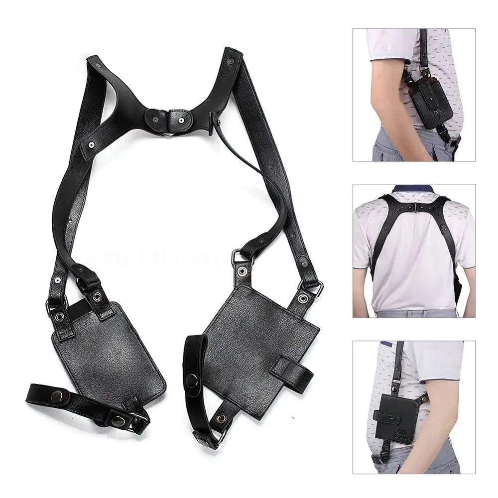 Leather Anti-Theft Crossbody Chest Bag - Shoulder Holster Style Travel Pouch