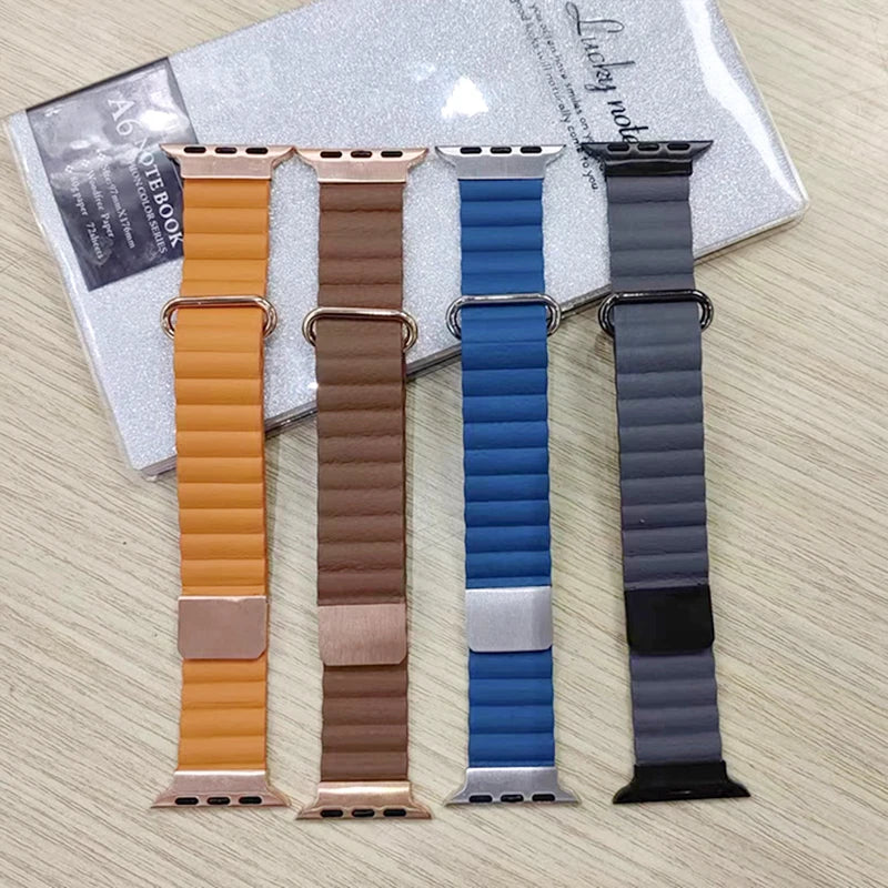 Leather Loop Strap for Apple Watch Ultra 38mm-49mm Magnetic Bracelet