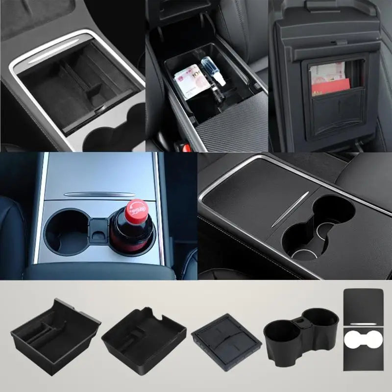 Tesla Model 3/Y 2021-2022 Center Console Storage Box with Cup Holder Organizer