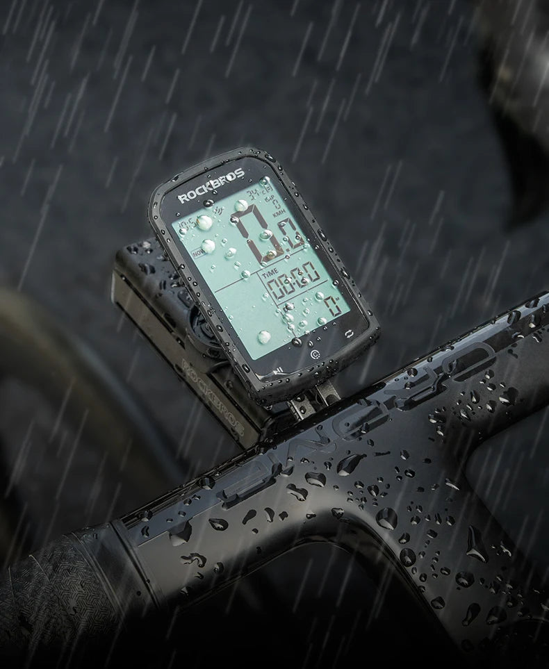 GPS Bike Computer, Bluetooth ANT+, Waterproof Wireless Speedometer