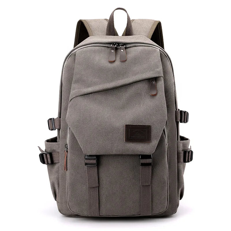 Men’s 15.6" Large Capacity Canvas Travel Backpack, Mountaineering Rucksack