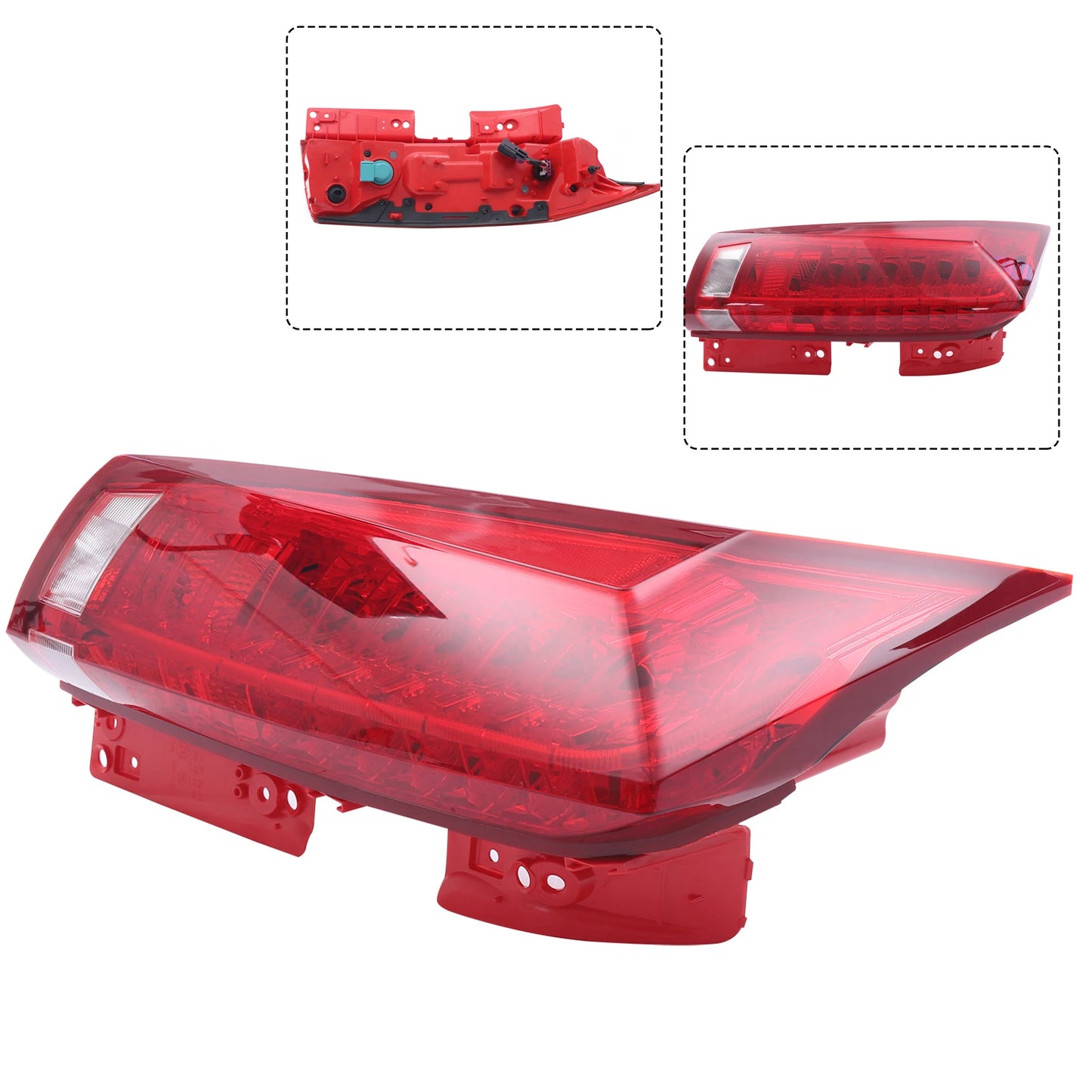 Driver Side LED Tail Light for 2010-2016 Cadillac SRX – Red Clear Lens OEM