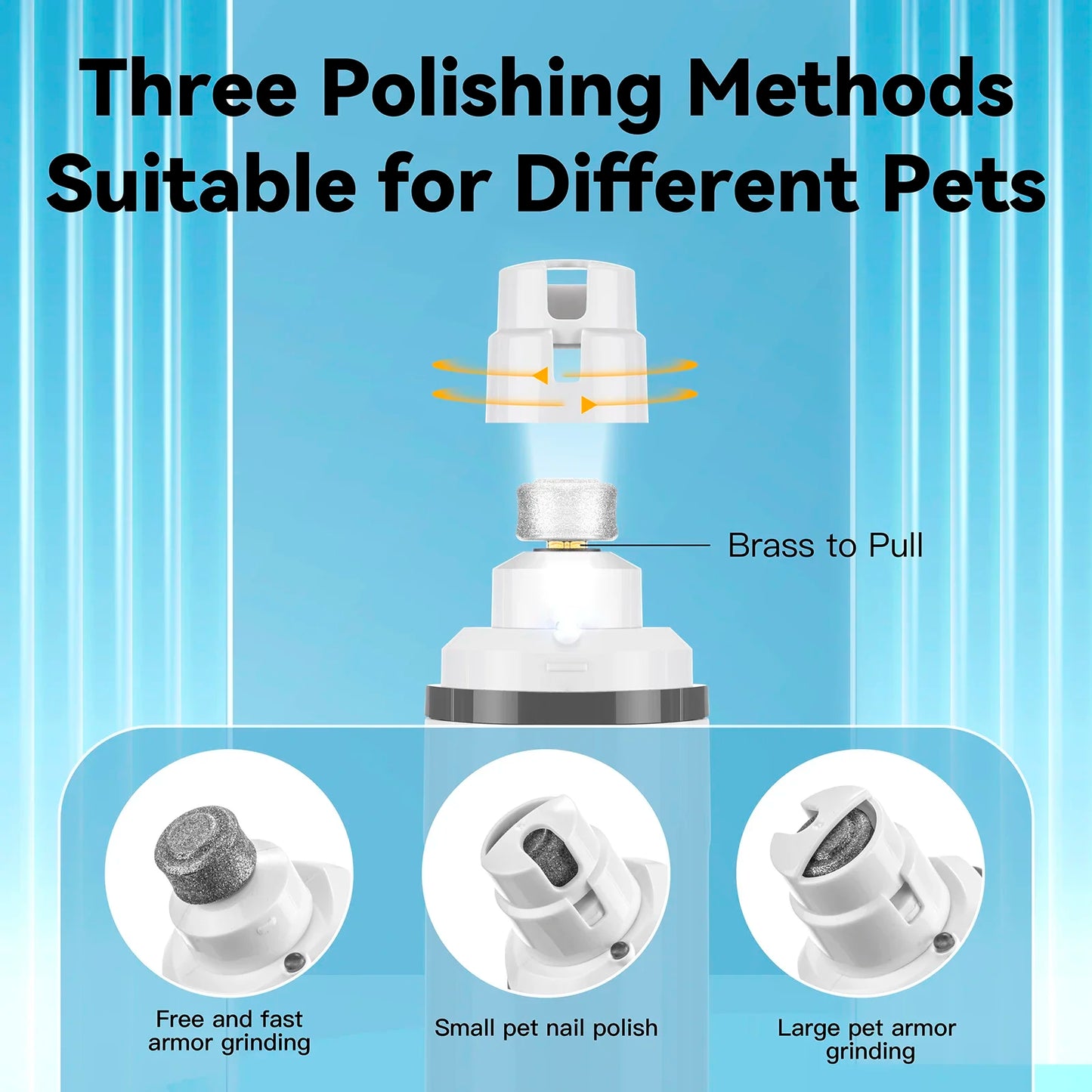 Electric Rechargeable Dog Nail Grinder Painless Pet Nail Trimmer for Dogs & Cats