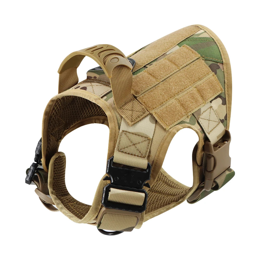 Tactical Dog Harness Set with Leash, Adjustable Vest for All Sizes, Nylon Material