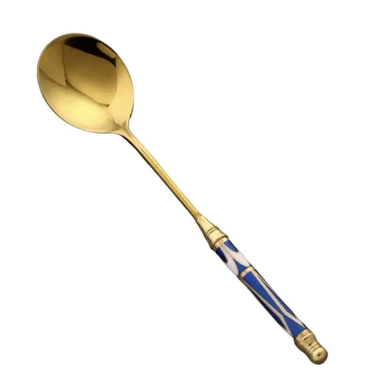 Gold-Plated Stainless Steel Stirring Rod with Ceramic Handle - Coffee & Cocktail