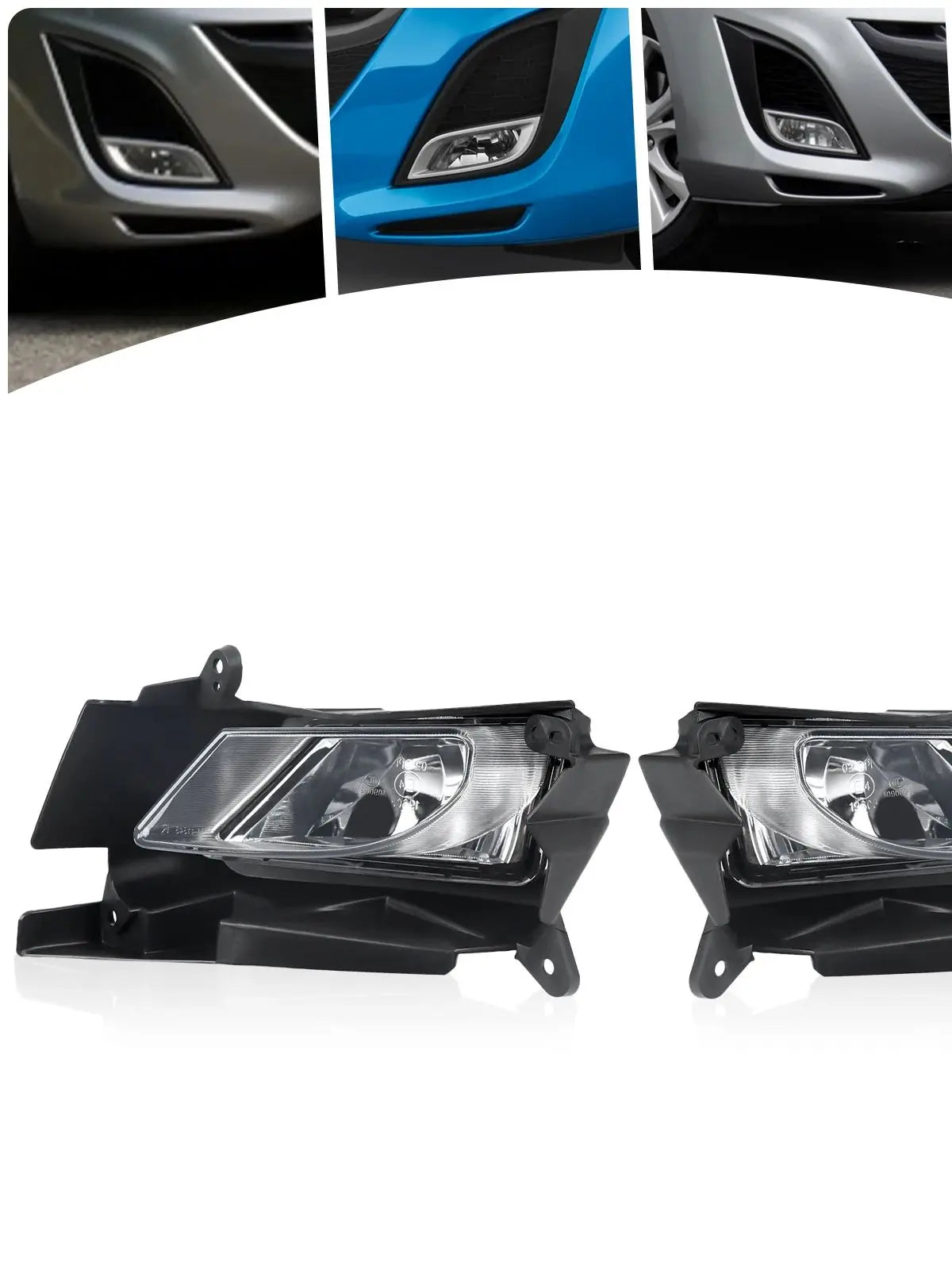 Fog Lights with Switch for 2010-2011 Mazda 3 Front Bumper Left & Right Halogen