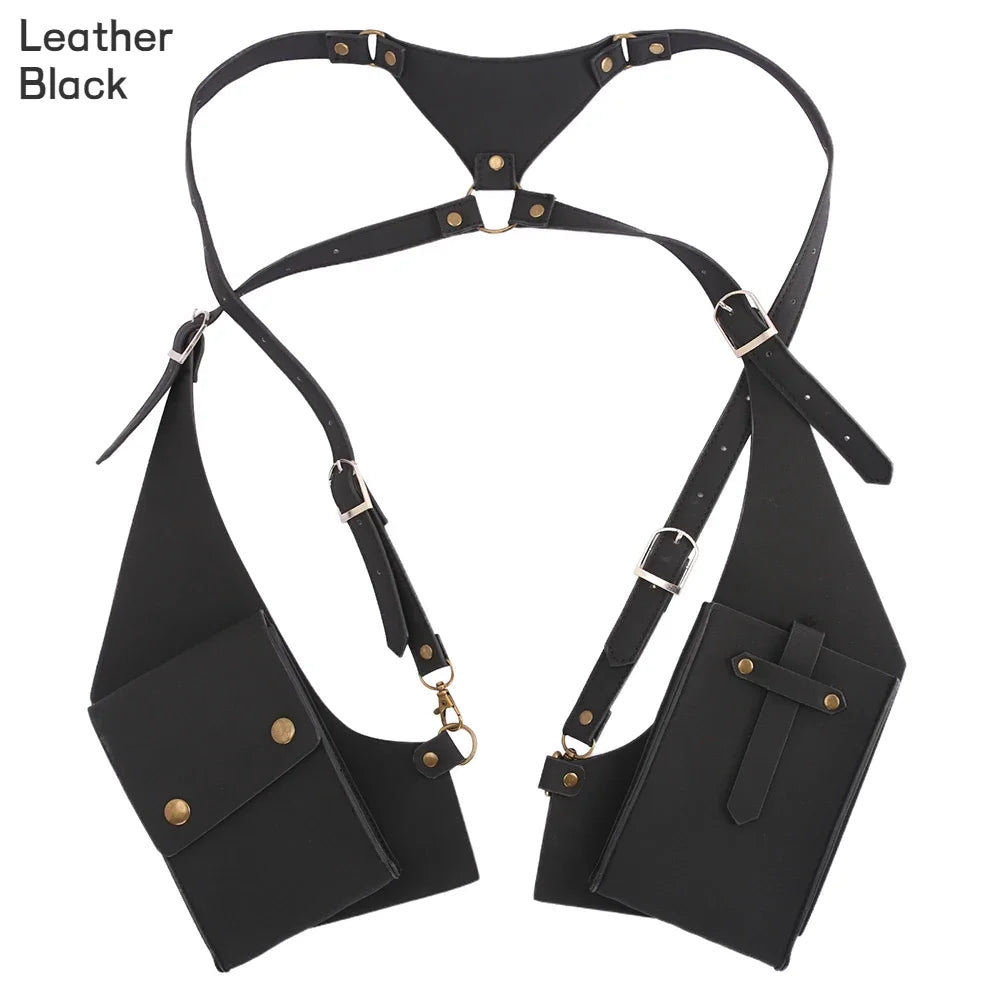 Leather Anti-Theft Crossbody Chest Bag - Shoulder Holster Style Travel Pouch