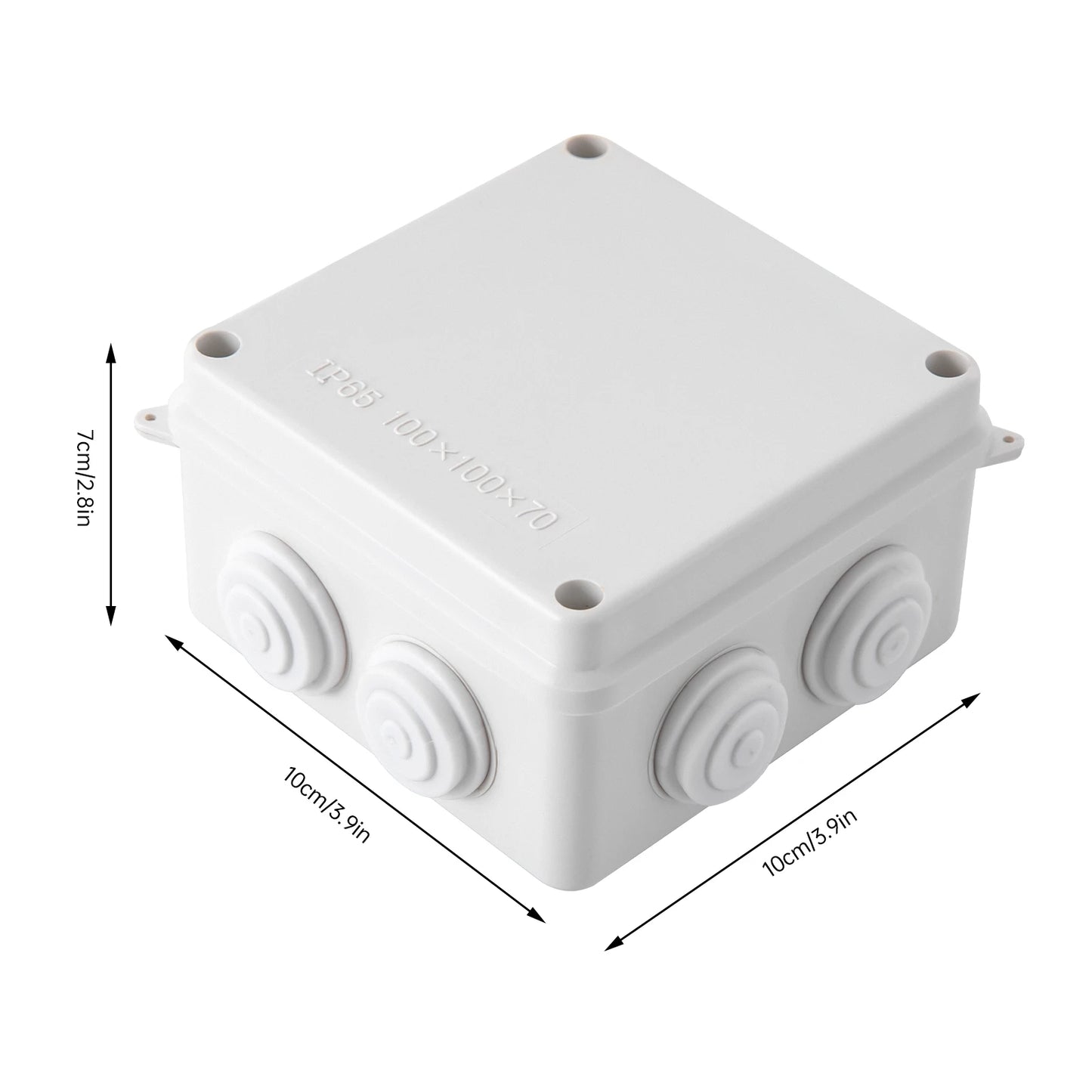 Dustproof ABS Plastic Junction Box 3.9"x3.9"x2.8" Indoor Electrical Enclosure