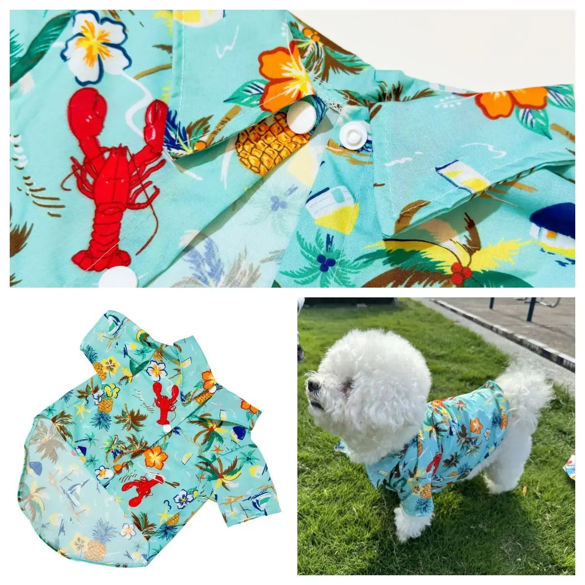 Pet Beach Wear Hawaiian Shirt Pet Dog Cat Four Seasons Shirt Clothing Supplies