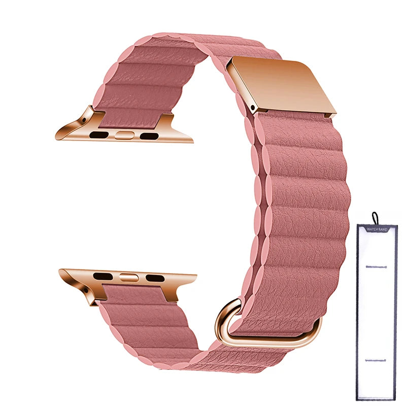 Leather Loop Strap for Apple Watch Ultra 38mm-49mm Magnetic Bracelet