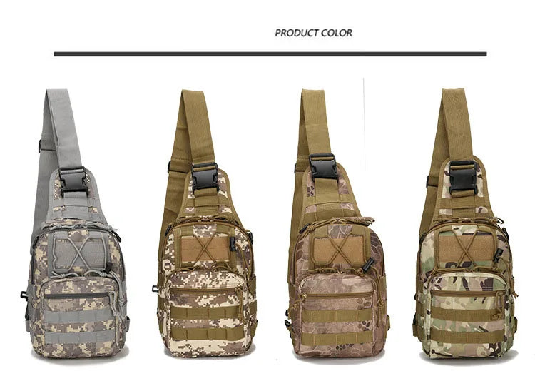 Outdoor Tactical Chest Bag, Small Waterproof Camouflage Shoulder Bag for Men