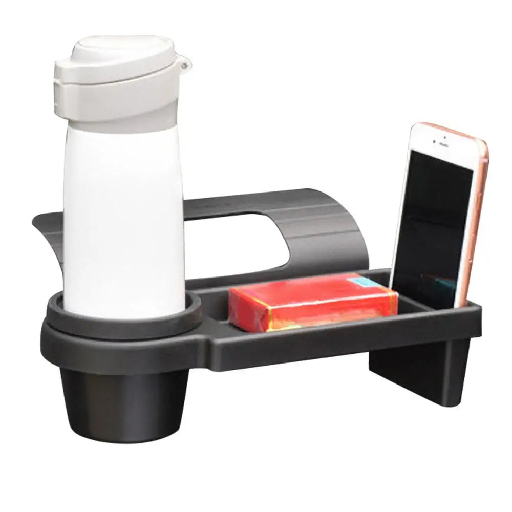 Car Door Storage Box Organizer with Cup Holder and Phone Stand, Durable ABS Material