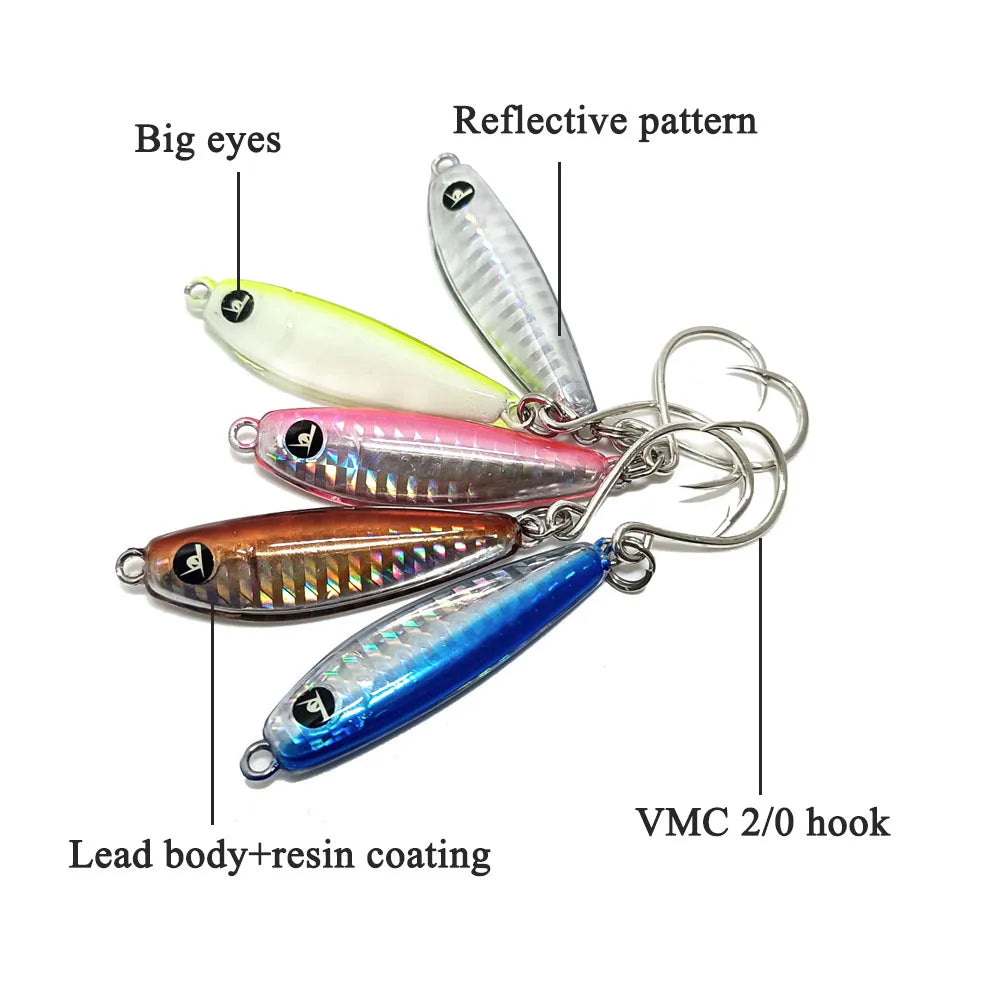 Epoxy Resin Fishing Jig Lure 1oz 28g with 2/0 VMC Inline Hook, 5.5cm