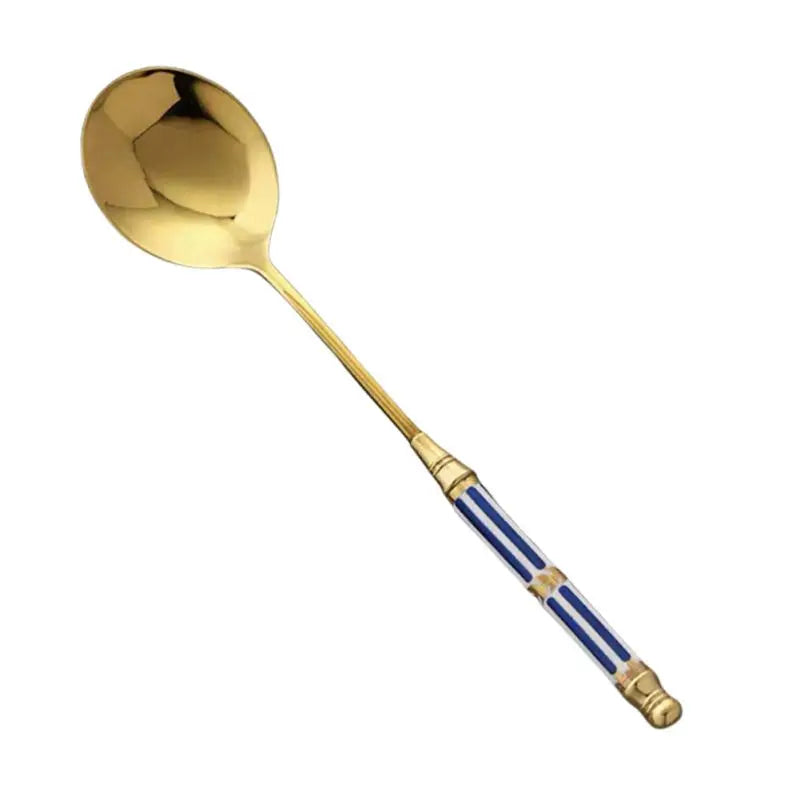 Gold-Plated Stainless Steel Stirring Rod with Ceramic Handle - Coffee & Cocktail