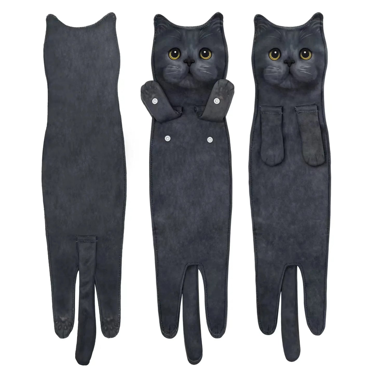 Funny Cat Hand Towels – Quick Dry Microfiber Hanging Towels for Kitchen & Bathroom