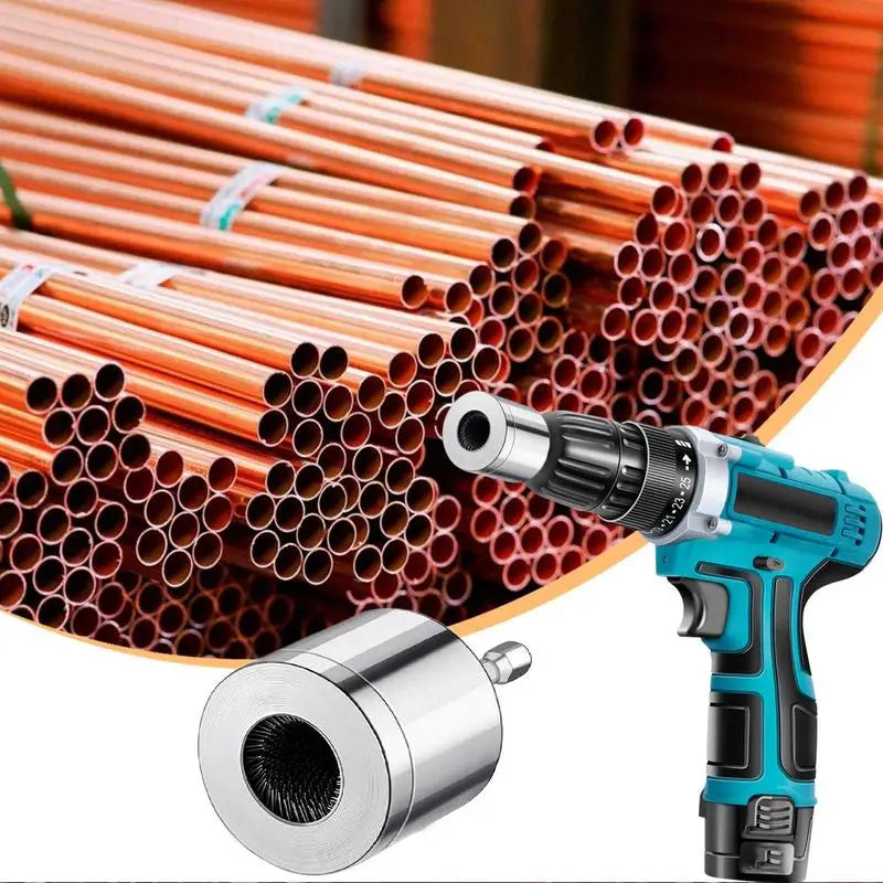 Metal Pipe Cleaning Brush for Drill - Stainless Steel Bristles, Copper Tube Cleaner