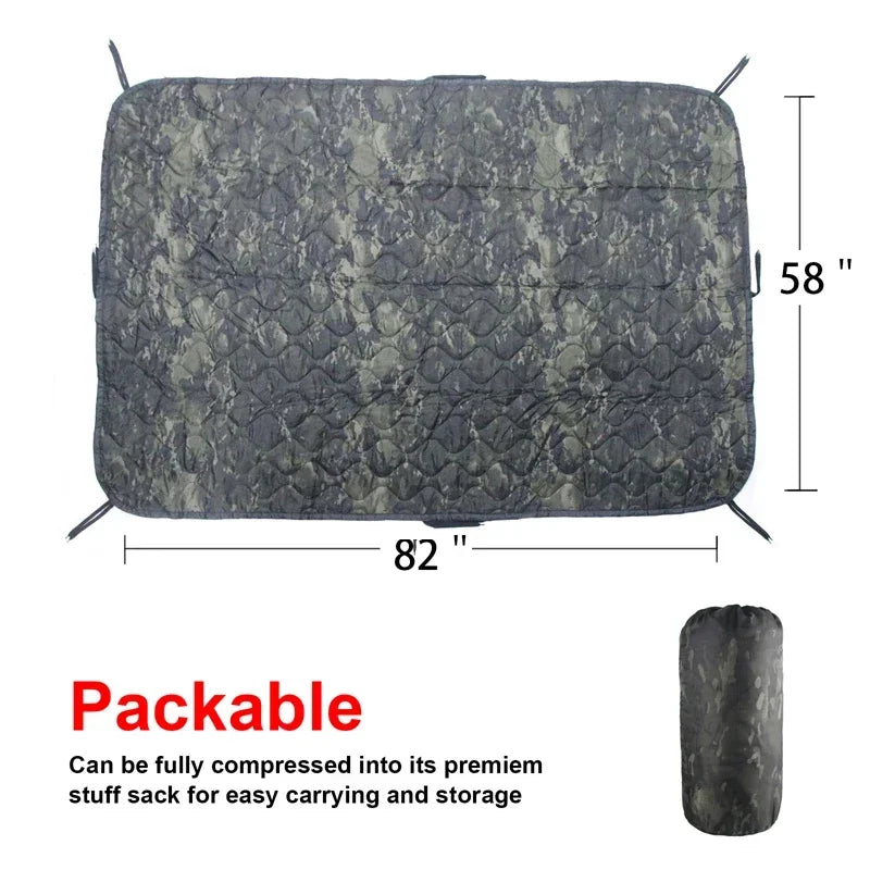 Tactical Camouflage Poncho Liner – Water-Repellent Blanket for Camping & Hunting