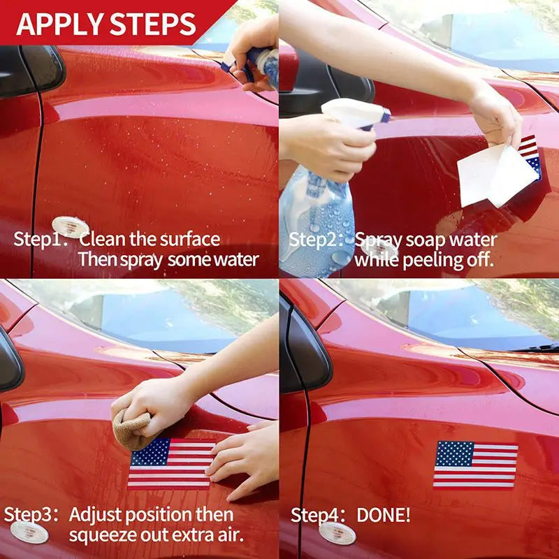 Waterproof USA Flag Vinyl Decal Sticker - Car Window & Bumper Patriotic Accessory