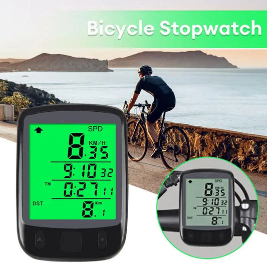 Wired Bike Speedometer and Odometer with LCD Display, Waterproof, Multifunction