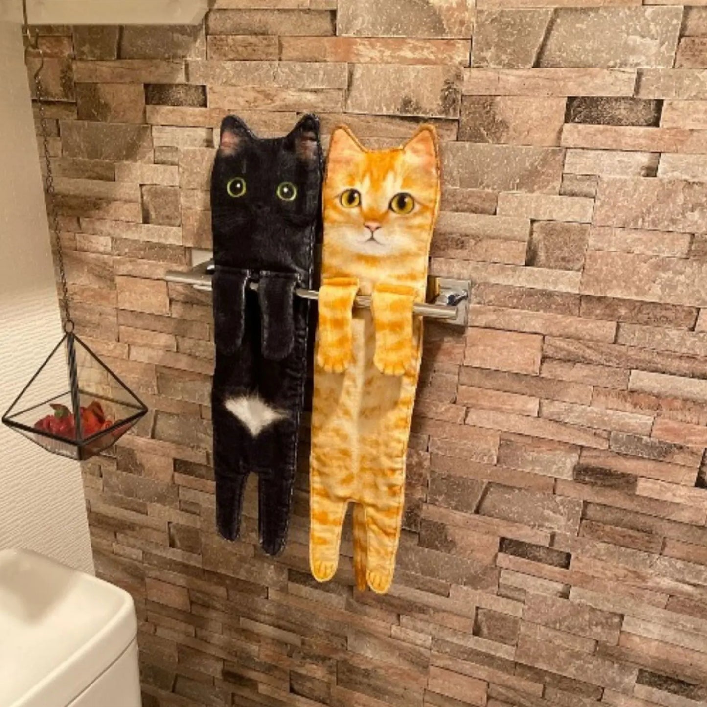 Funny Cat Hand Towels – Quick Dry Microfiber Hanging Towels for Kitchen & Bathroom