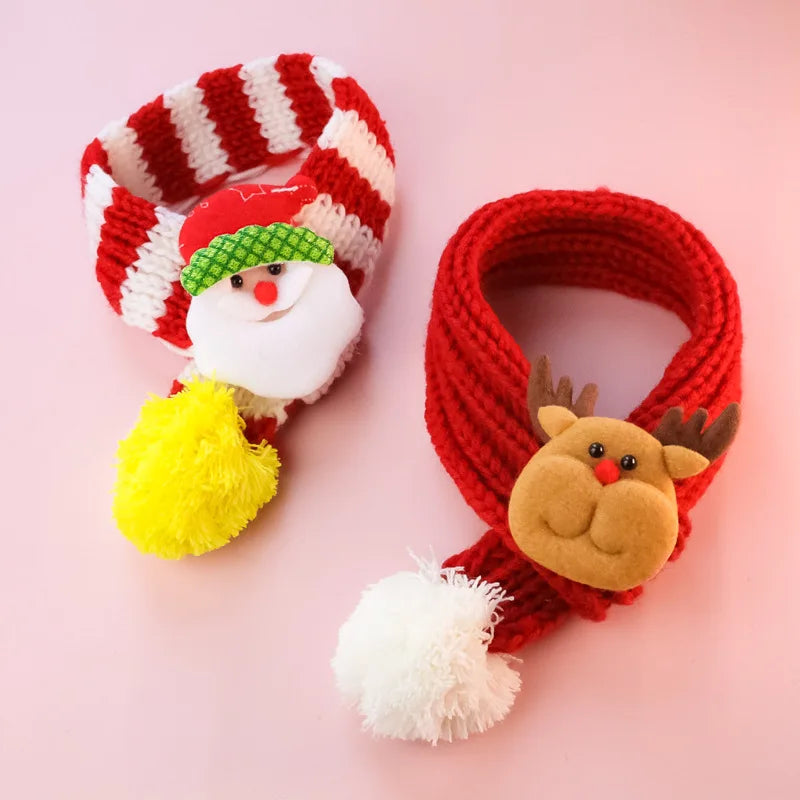 Pet Knitted Christmas Scarf Teddy Scarf Scarf Cat Dog Pet Supplies Warm