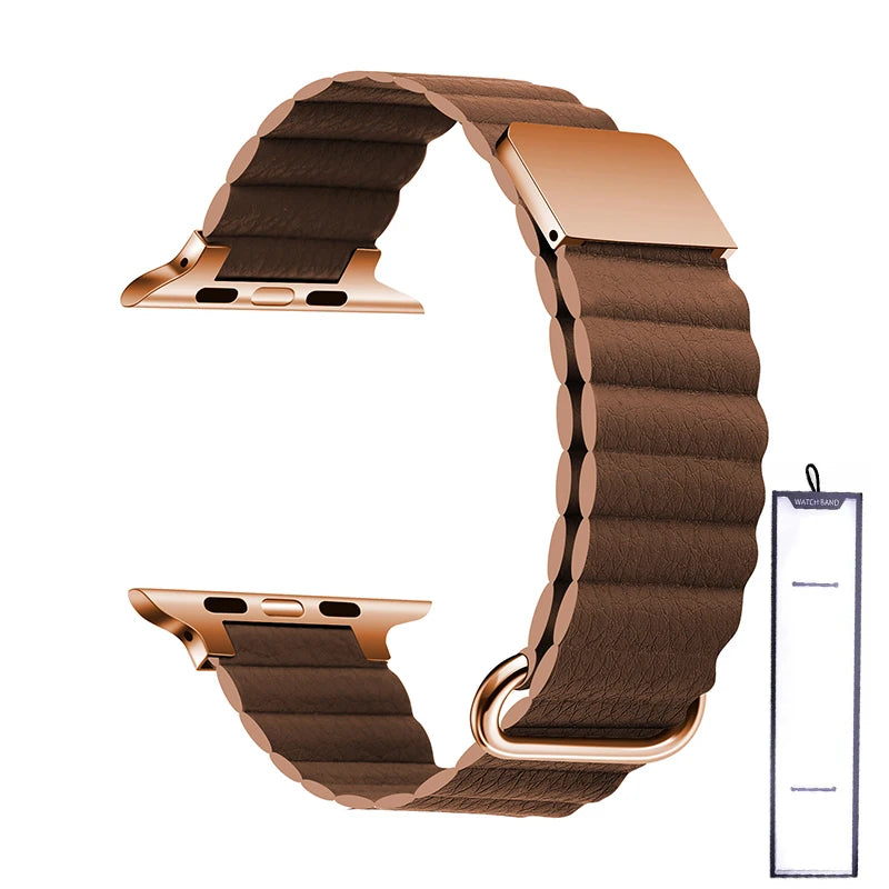 Leather Loop Strap for Apple Watch Ultra 38mm-49mm Magnetic Bracelet