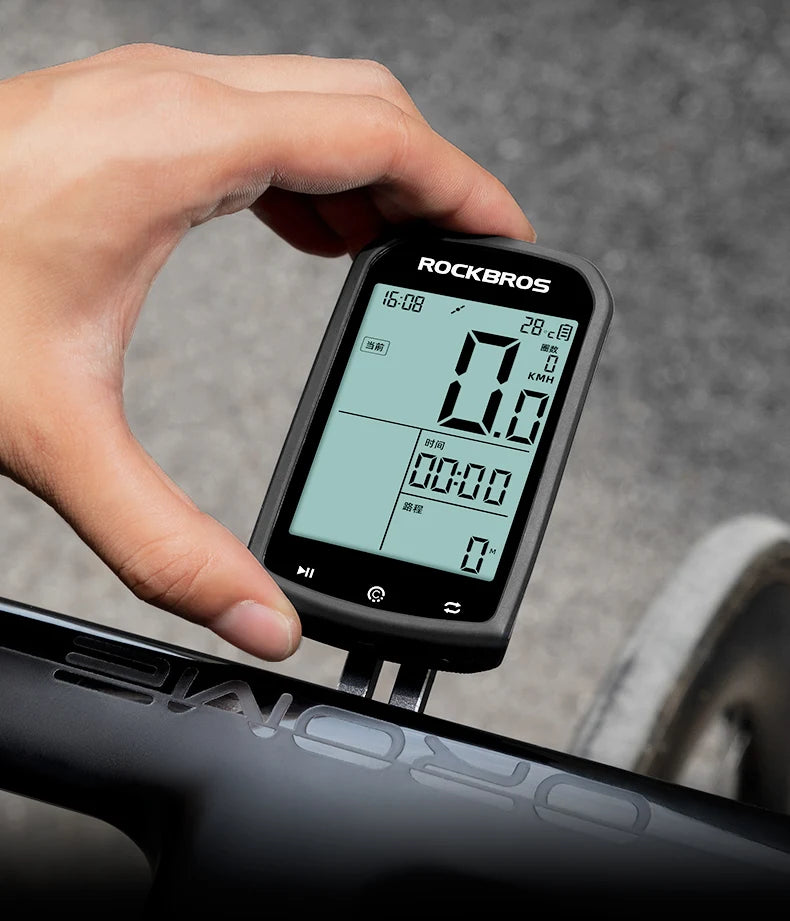 GPS Bike Computer, Bluetooth ANT+, Waterproof Wireless Speedometer