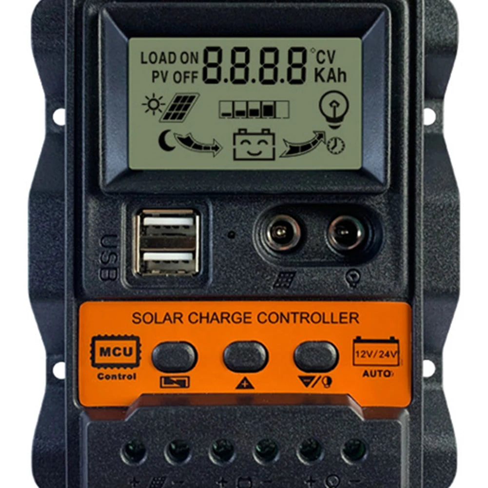 Solar Charge Controller 10A/20A/30A 12V/24V PWM Regulator with LCD Display