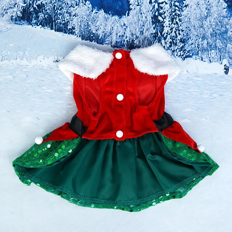 New Christmas Pet Clothing, Holiday Party Dress Up, Dog Clothing, Skirt, Pet Clothing