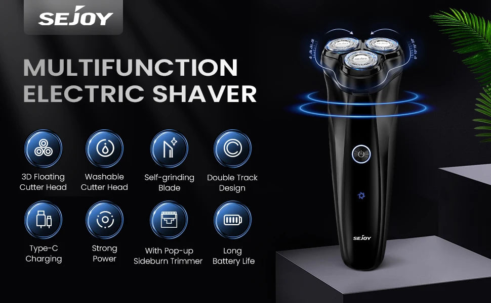 Portable Rechargeable Waterproof Men’s Electric Shaver USB Beard Razor