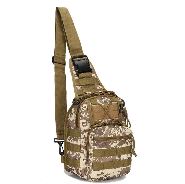 Outdoor Tactical Chest Bag, Small Waterproof Camouflage Shoulder Bag for Men