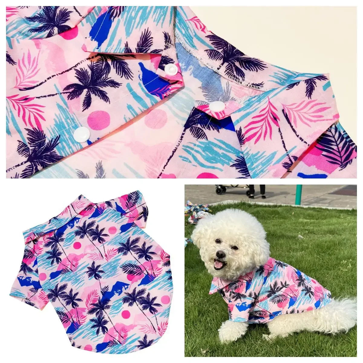 Pet Beach Wear Hawaiian Shirt Pet Dog Cat Four Seasons Shirt Clothing Supplies