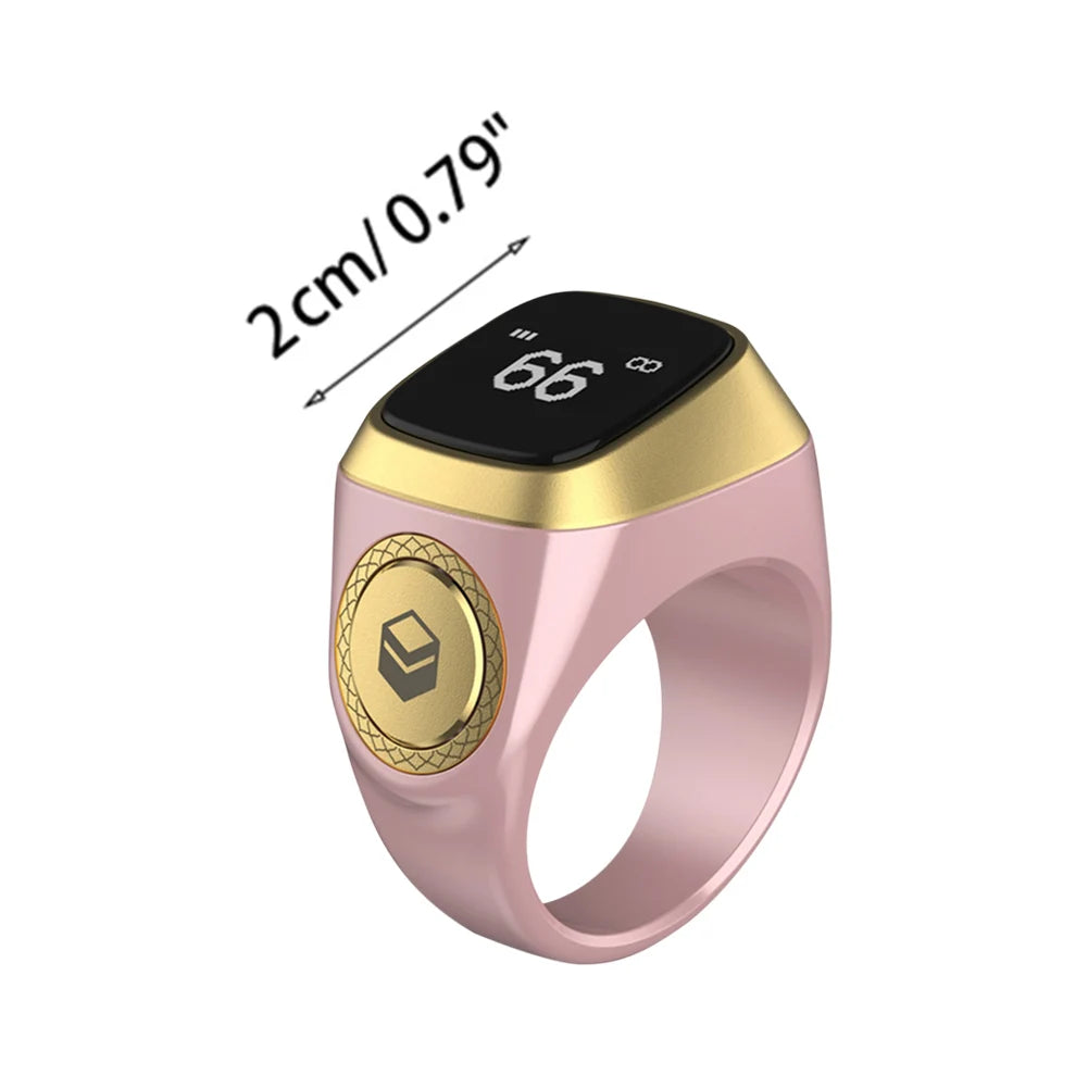 Smart Tasbih Tally Counter Bluetooth Ring with Prayer Reminder & OLED Display