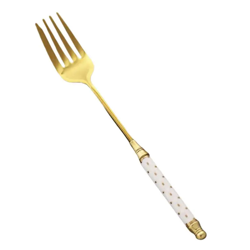 Gold-Plated Stainless Steel Stirring Rod with Ceramic Handle - Coffee & Cocktail