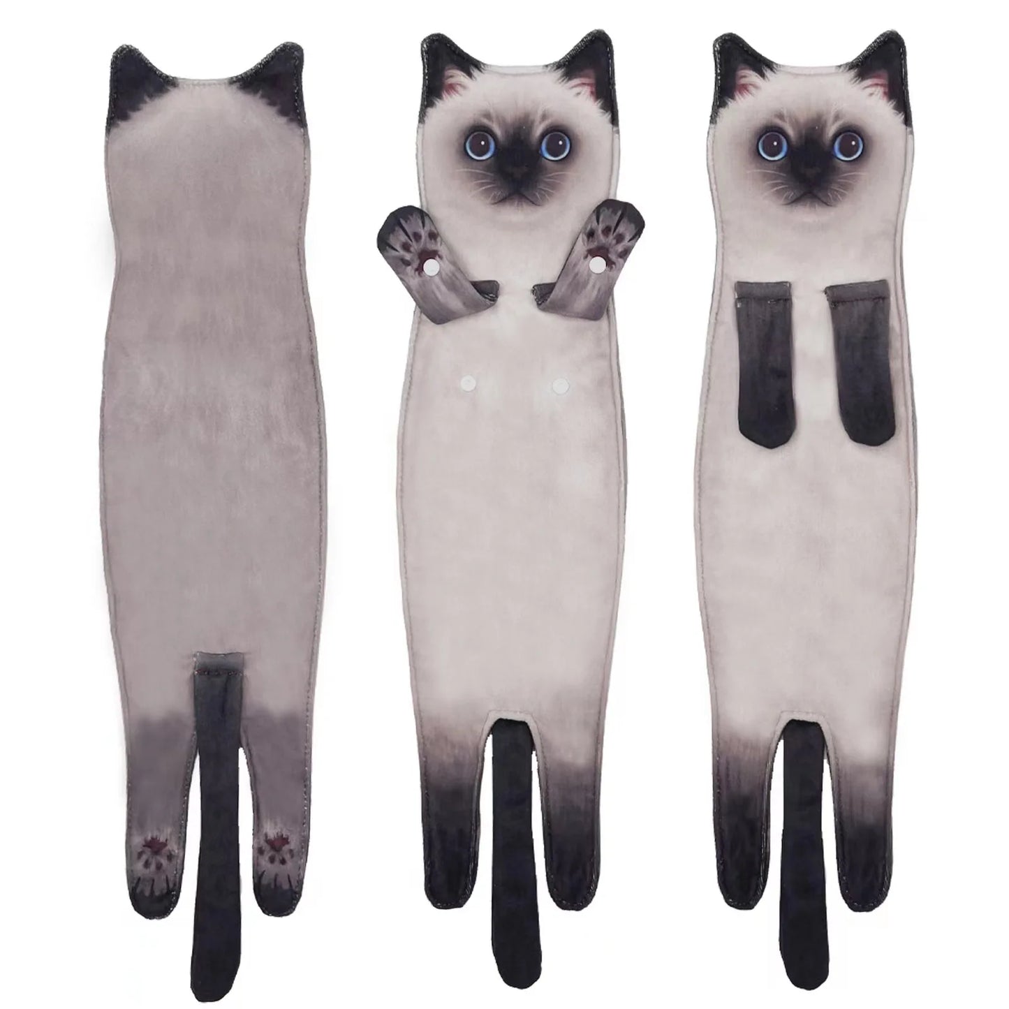 Funny Cat Hand Towels – Quick Dry Microfiber Hanging Towels for Kitchen & Bathroom