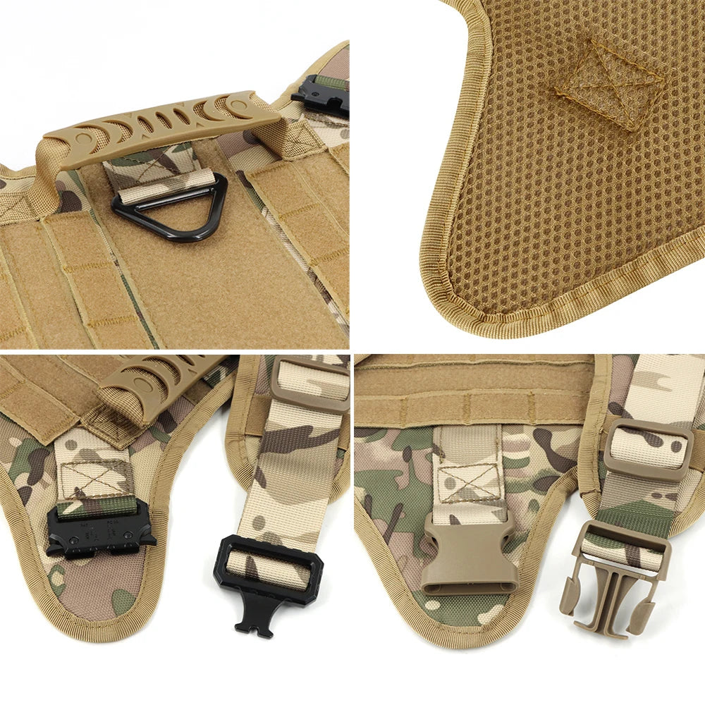 Tactical Dog Harness Set with Leash, Adjustable Vest for All Sizes, Nylon Material