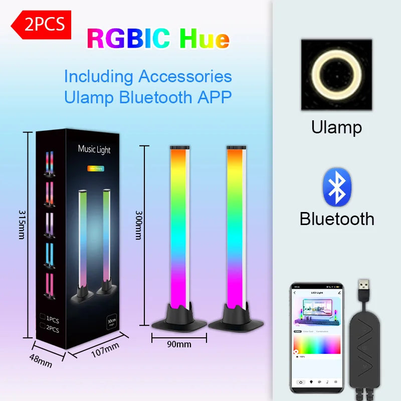 Smart RGBIC LED Pickup Light Bar, Music Sync, App Control, Desk or TV Backlight