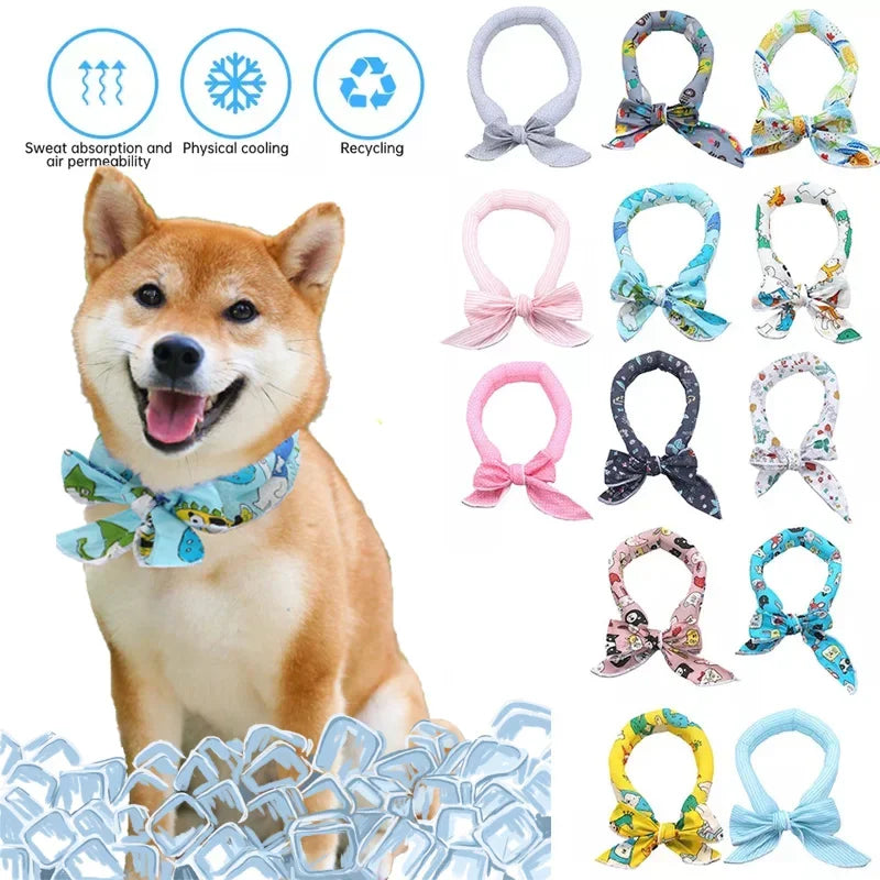 Adjustable Pet Cooling Scarf – Ice Collar for Dogs & Cats to Prevent Heatstroke