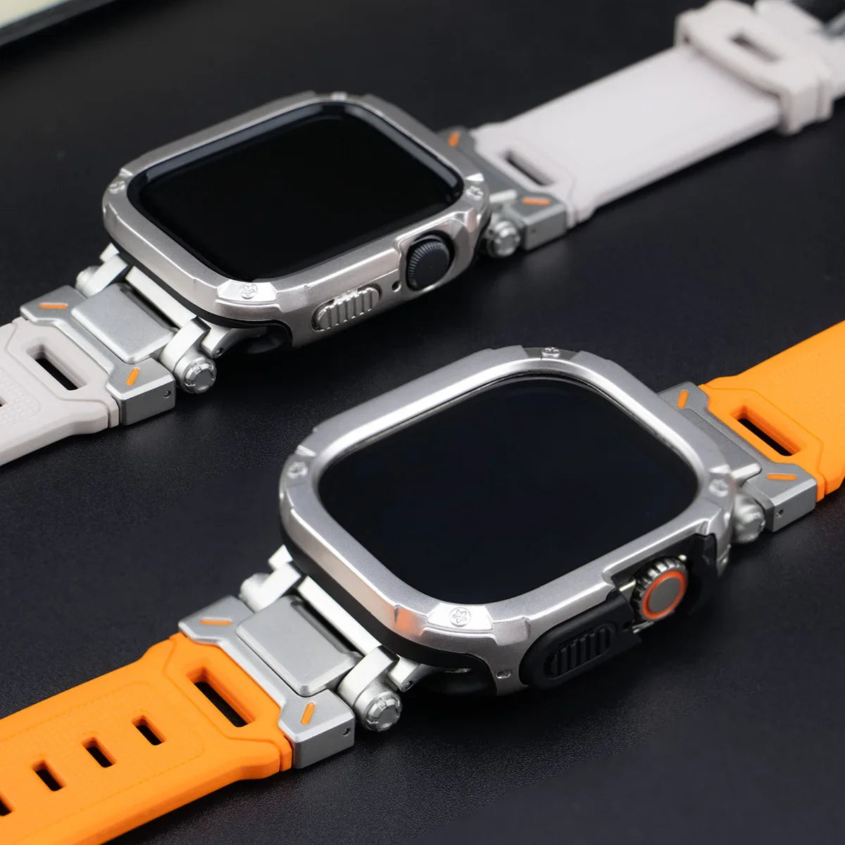 TPU Case and Rubber Strap for Apple Watch Ultra 49mm Series 9-4 Bracelet